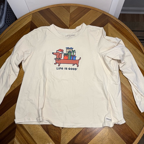 Life Is Good Crusher women’s Festive Dog T-Shirt - Cream XXXL - Picture 2 of 8